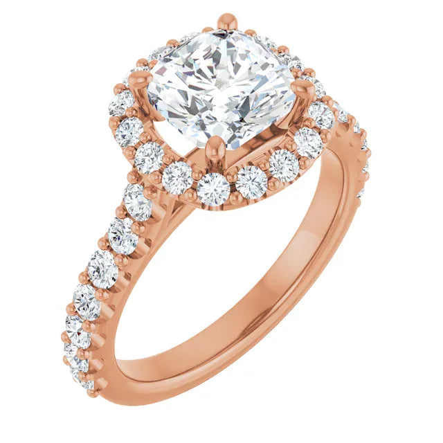 The Iconic Pavé Halo Engagement Ring | Cushion | 2 ¾ CTW