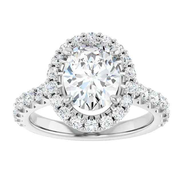 The Iconic Pavé Halo Engagement Ring | Oval | 2 ¾ CTW