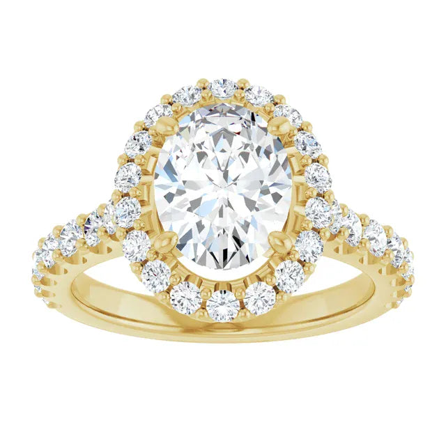 The Iconic Pavé Halo Engagement Ring | Oval | 2 ¾ CTW