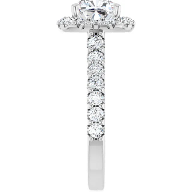 The Iconic Pavé Halo Engagement Ring | Cushion | 2 ¾ CTW