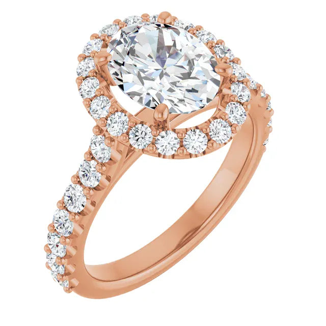 The Iconic Pavé Halo Engagement Ring | Oval | 2 ¾ CTW