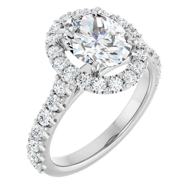 The Iconic Pavé Halo Engagement Ring | Oval | 2 ¾ CTW