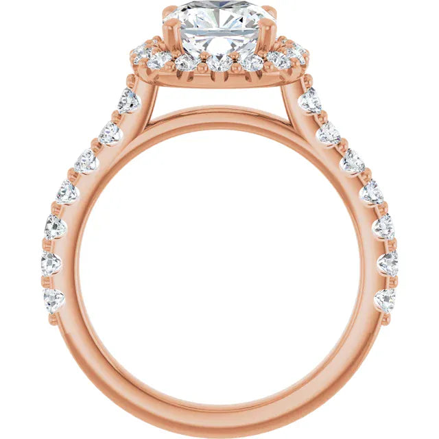 The Iconic Pavé Halo Engagement Ring | Cushion | 2 ¾ CTW