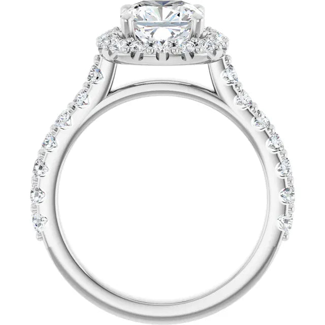 The Iconic Pavé Halo Engagement Ring | Cushion | 2 ¾ CTW