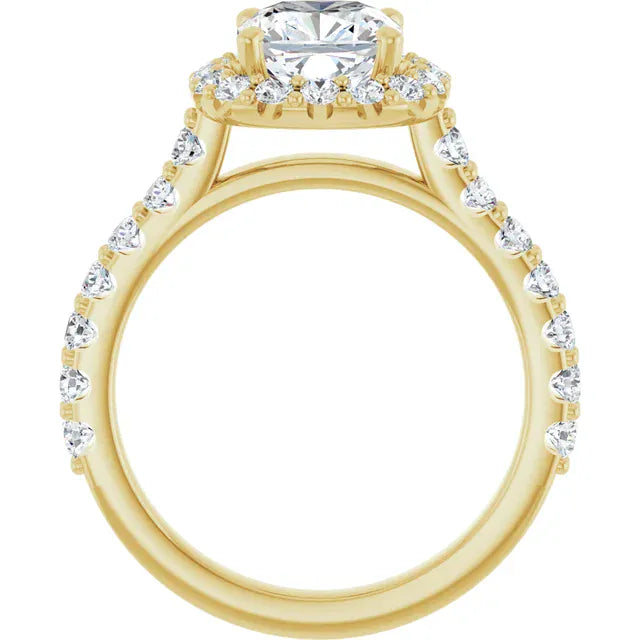 The Iconic Pavé Halo Engagement Ring | Cushion | 2 ¾ CTW