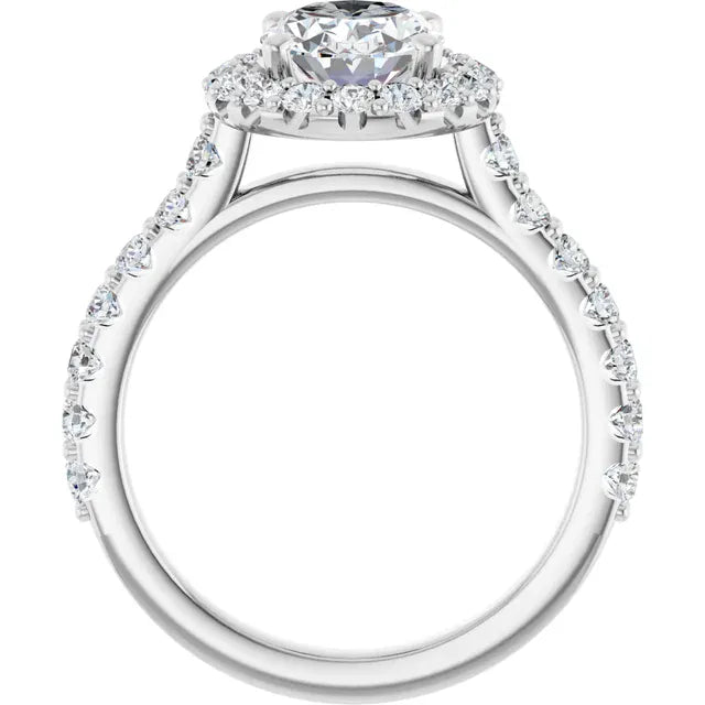 The Iconic Pavé Halo Engagement Ring | Oval | 2 ¾ CTW