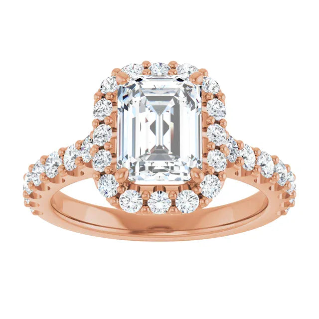 The Iconic Pavé Halo Engagement Ring | Emerald | 2 ¾ CTW