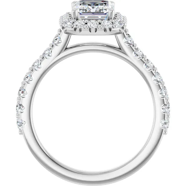 The Iconic Pavé Halo Engagement Ring | Emerald | 2 ¾ CTW
