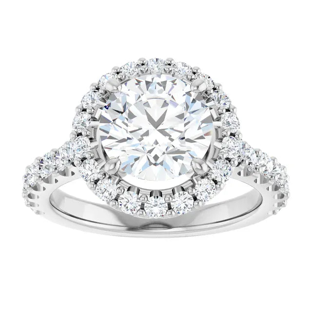 The Iconic Pavé Halo Engagement Ring | Round | 2 ¾ CTW