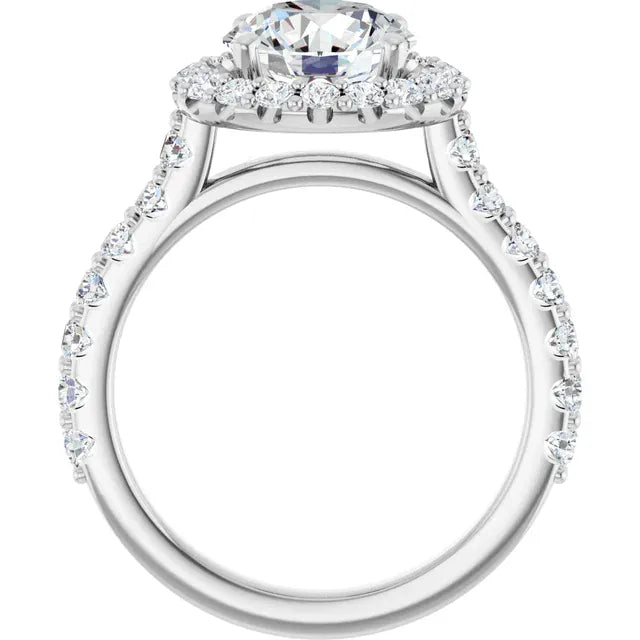 The Iconic Pavé Halo Engagement Ring | Round | 2 ¾ CTW
