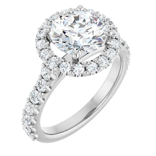 The Iconic Pavé Halo Engagement Ring | Round | 2 ¾ CTW