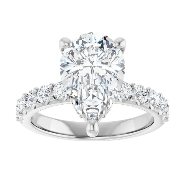 The Iconic Hidden Halo Engagement Ring | Pear | 3 ½ CTW
