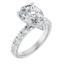 The Iconic Hidden Halo Engagement Ring | Pear | 3 ½ CTW
