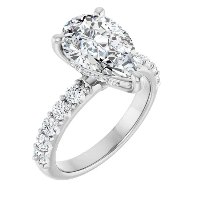 The Iconic Hidden Halo Engagement Ring | Pear | 3 ½ CTW