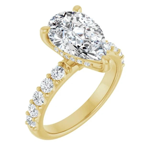 The Iconic Hidden Halo Engagement Ring | Pear | 3 ½ CTW