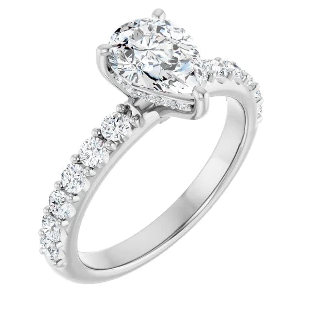 The Iconic Hidden Halo Engagement Ring | Pear | 1 ½ CTW