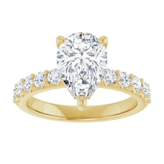 The Iconic Hidden Halo Engagement Ring | Pear | 2 ½ CTW