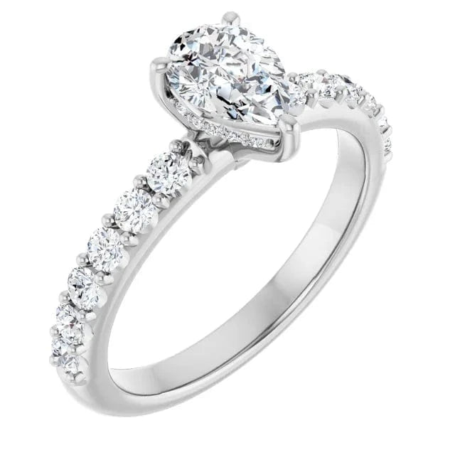 The Iconic Hidden Halo Engagement Ring | Pear | 1 CTW