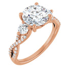 The Iconic 3-Stone Twisted Engagement Ring | Round | 2 ½ CTW