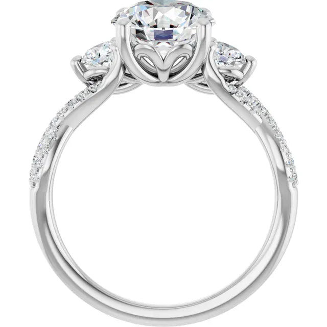 The Iconic 3-Stone Twisted Engagement Ring | Round | 2 ½ CTW