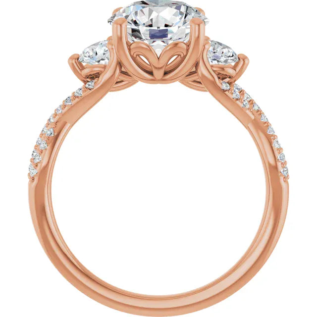 The Iconic 3-Stone Twisted Engagement Ring | Round | 2 ½ CTW