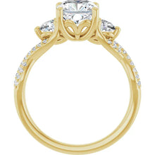 The Iconic 3-Stone Twisted Engagement Ring | Cushion | 2 ½ CTW