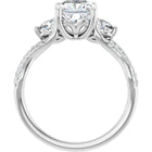 The Iconic 3-Stone Twisted Engagement Ring | Cushion | 2 ½ CTW