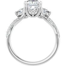 The Iconic 3-Stone Twisted Engagement Ring | Cushion | 2 ½ CTW