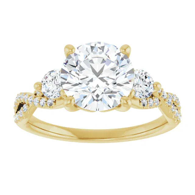 The Iconic 3-Stone Twisted Engagement Ring | Round | 2 ½ CTW