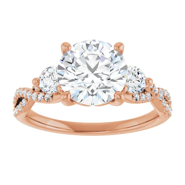 The Iconic 3-Stone Twisted Engagement Ring | Round | 2 ½ CTW