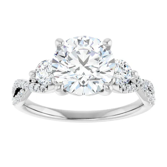 The Iconic 3-Stone Twisted Engagement Ring | Round | 2 ½ CTW