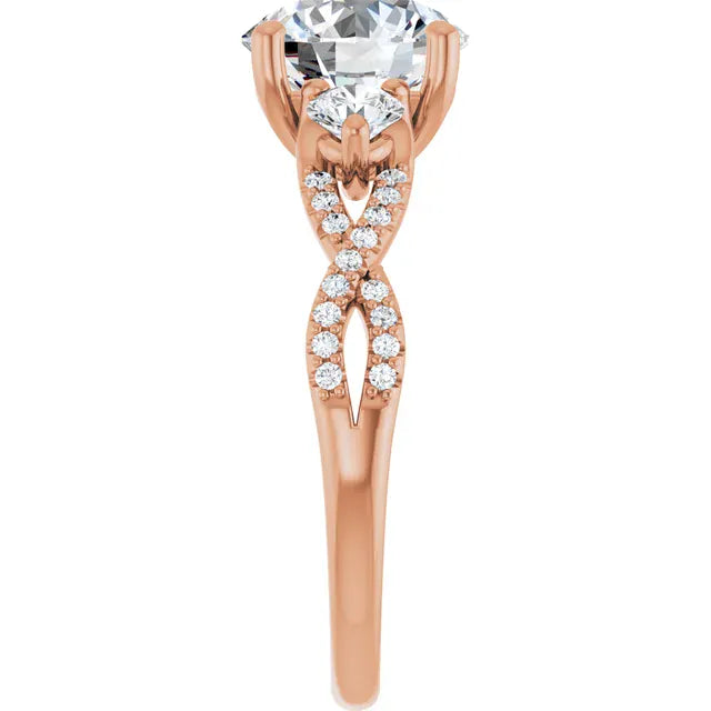 The Iconic 3-Stone Twisted Engagement Ring | Round | 2 ½ CTW
