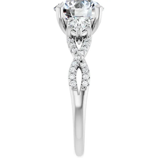 The Iconic 3-Stone Twisted Engagement Ring | Round | 2 ½ CTW