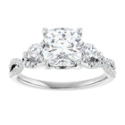 The Iconic 3-Stone Twisted Engagement Ring | Cushion | 2 ½ CTW