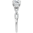 The Iconic 3-Stone Twisted Engagement Ring | Cushion | 2 ½ CTW