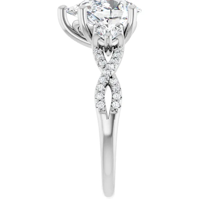 The Iconic 3-Stone Twisted Engagement Ring | Pear | 2 ½ CTW
