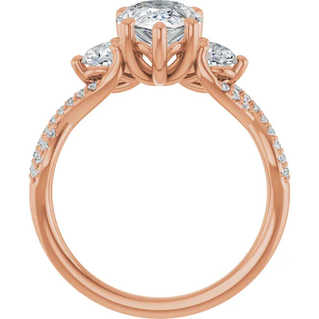 The Iconic 3-Stone Twisted Engagement Ring | Pear | 2 ½ CTW