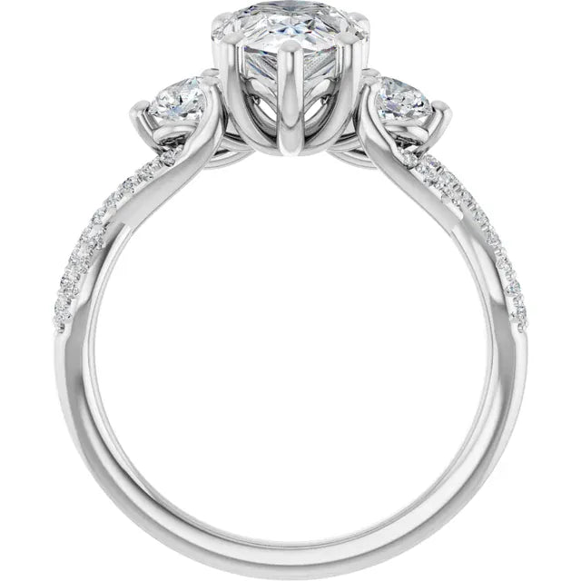 The Iconic 3-Stone Twisted Engagement Ring | Pear | 2 ½ CTW