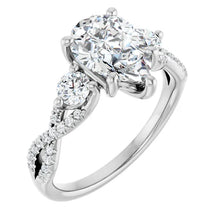 The Iconic 3-Stone Twisted Engagement Ring | Pear | 2 ½ CTW