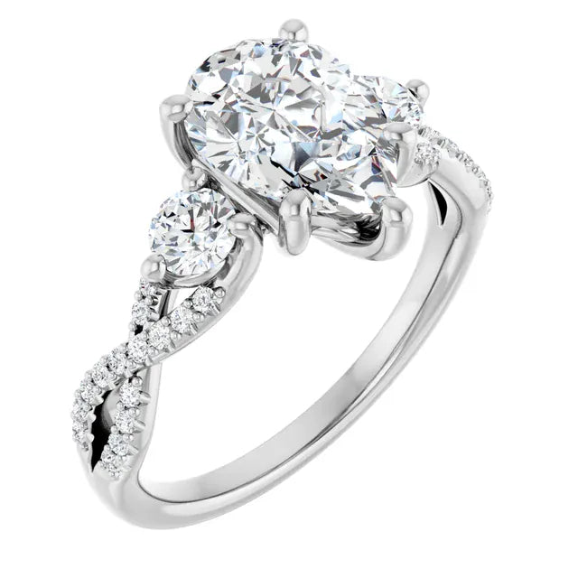 The Iconic 3-Stone Twisted Engagement Ring | Pear | 2 ½ CTW