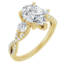 The Iconic 3-Stone Twisted Engagement Ring | Pear | 2 ½ CTW