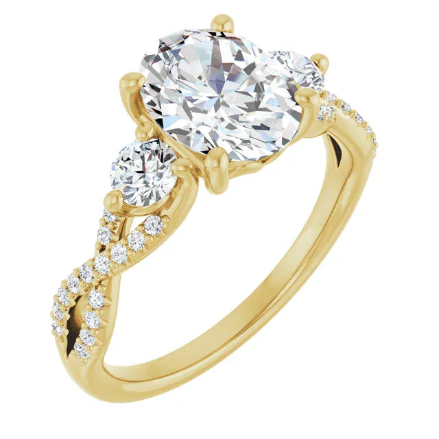 The Iconic 3-Stone Twisted Engagement Ring | Oval | 2 ½ CTW