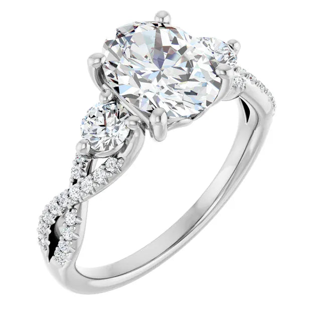 The Iconic 3-Stone Twisted Engagement Ring | Oval | 2 ½ CTW