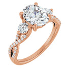 The Iconic 3-Stone Twisted Engagement Ring | Oval | 2 ½ CTW