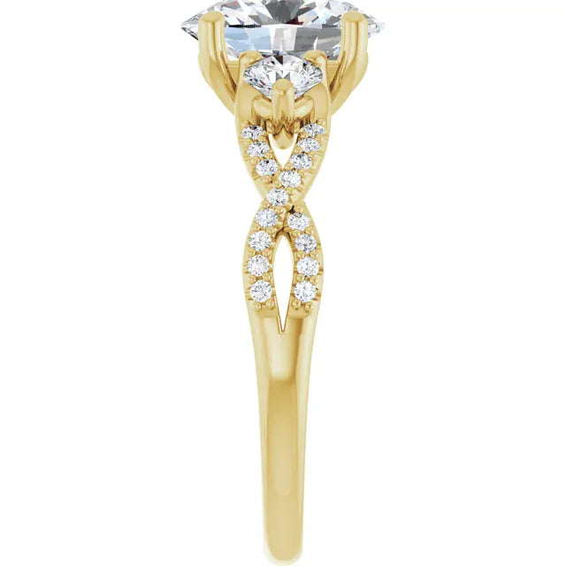 The Iconic 3-Stone Twisted Engagement Ring | Oval | 2 ½ CTW