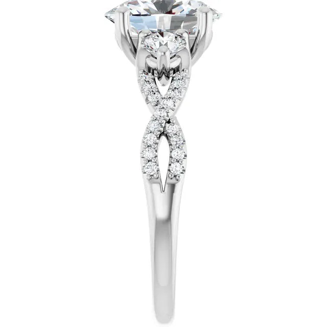 The Iconic 3-Stone Twisted Engagement Ring | Oval | 2 ½ CTW