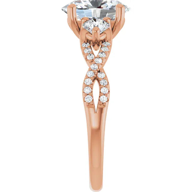 The Iconic 3-Stone Twisted Engagement Ring | Oval | 2 ½ CTW