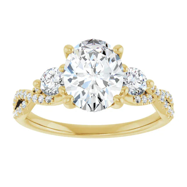 The Iconic 3-Stone Twisted Engagement Ring | Oval | 2 ½ CTW