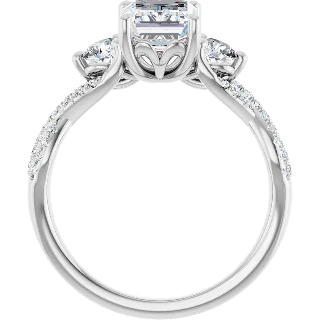 The Iconic 3-Stone Twisted Engagement Ring | Emerald | 2 ½ CTW