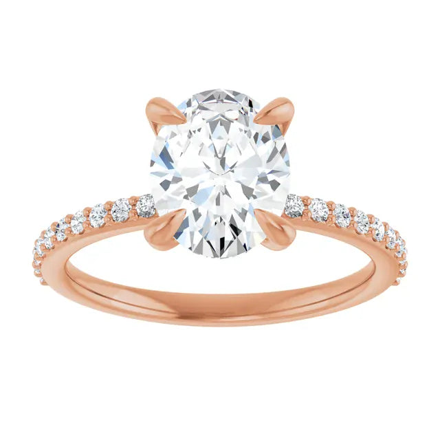 The Timeless Pavé Engagement Ring | Oval | 2 ¼ CTW